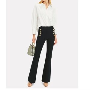 NwoT DEREK LAM 10 Crosby The Robertson Sailor Flare Pants in BLACK & Gold SZ: 4
